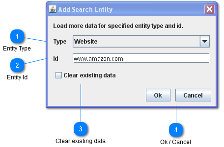 Add Search Entity dialog